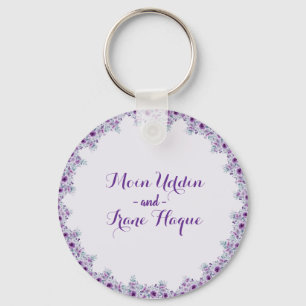Elegant purple flower weeding keychain