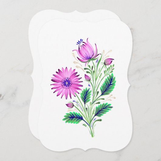 Elegant purple flowers bouquet (Front/Back)