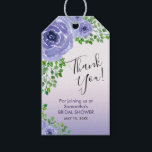 Elegant Purple Flowers | Bridal Shower Thank You Gift Tags<br><div class="desc">This elegant bridal shower thank you gift tag features purple flowers accented with green foliage.  Personalize this thank you tag with a message and the shower date.</div>