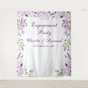 Elegant Purple Flowers Engagement Party  Tapestry