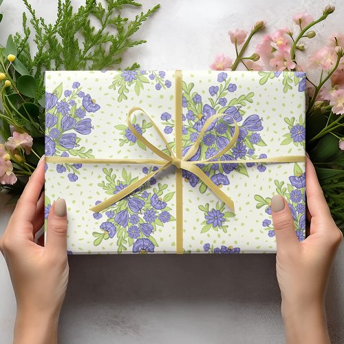 Elegant Purple Flowers Floral Spring Wrapping Paper