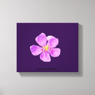 Elegant Purple Flowers Frame Canvas Print
