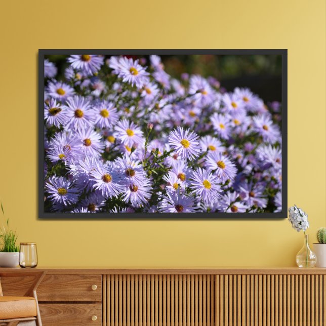 Elegant Purple Flowers Matte Poster Print (Living Room)