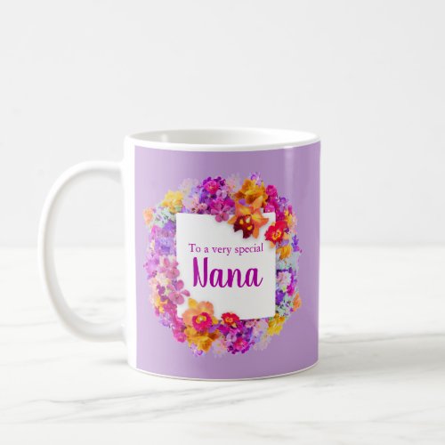 Elegant purple flowers Nana Mothers day Coffee Mug