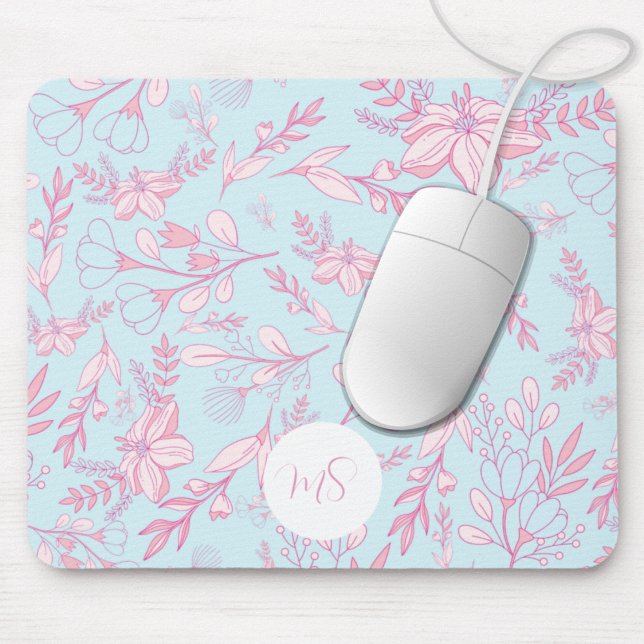 Elegant Purple Flowers Personalized Mouse Pad (Creator Uploaded)