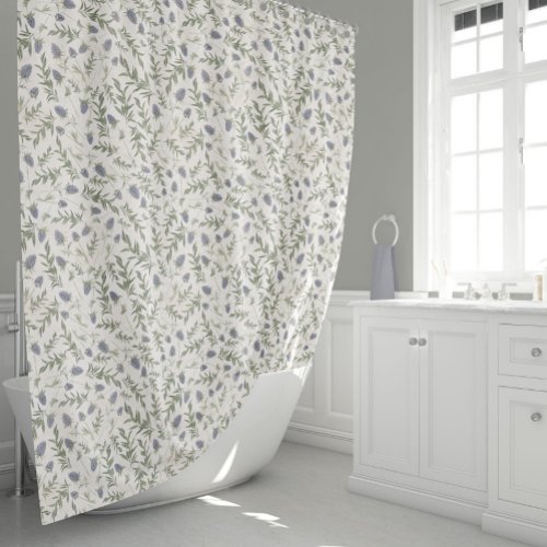 Elegant Purple Flowers Shower Curtain