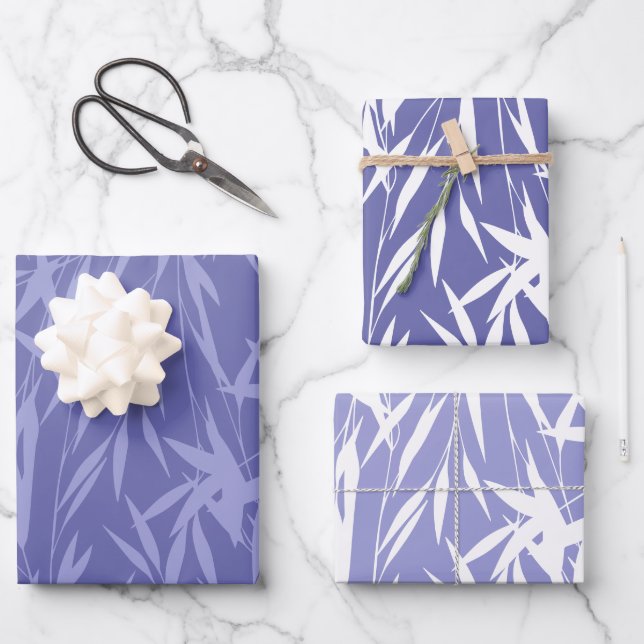 Elegant Purple Foliage Leaves Wrapping Paper Sheets (Front)