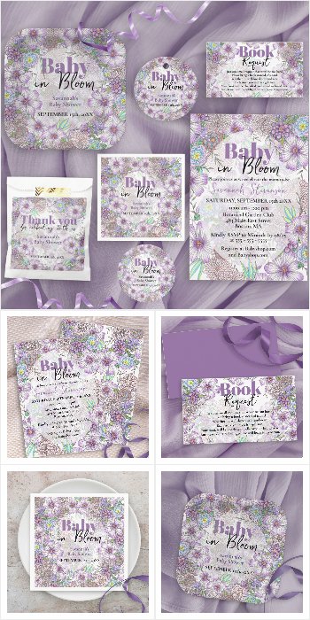 Elegant Purple Garden Flowers Baby in Bloom