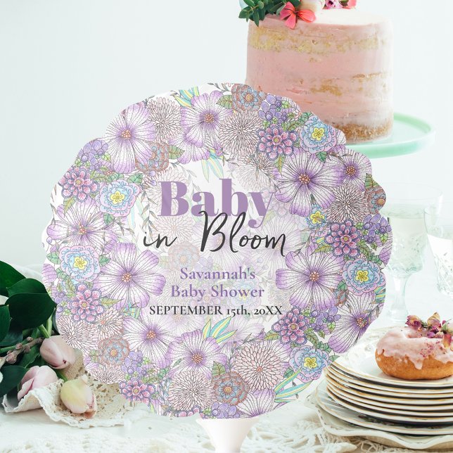 Elegant Purple Garden Flowers Baby in Bloom  Balloon (Creator Uploaded)