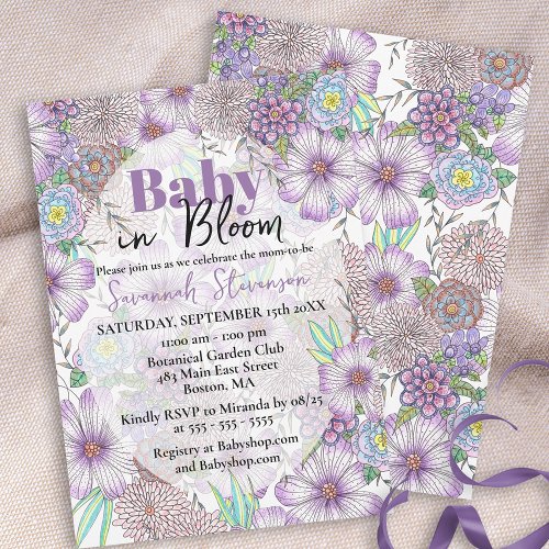 Elegant Purple Garden Flowers Baby in Bloom 