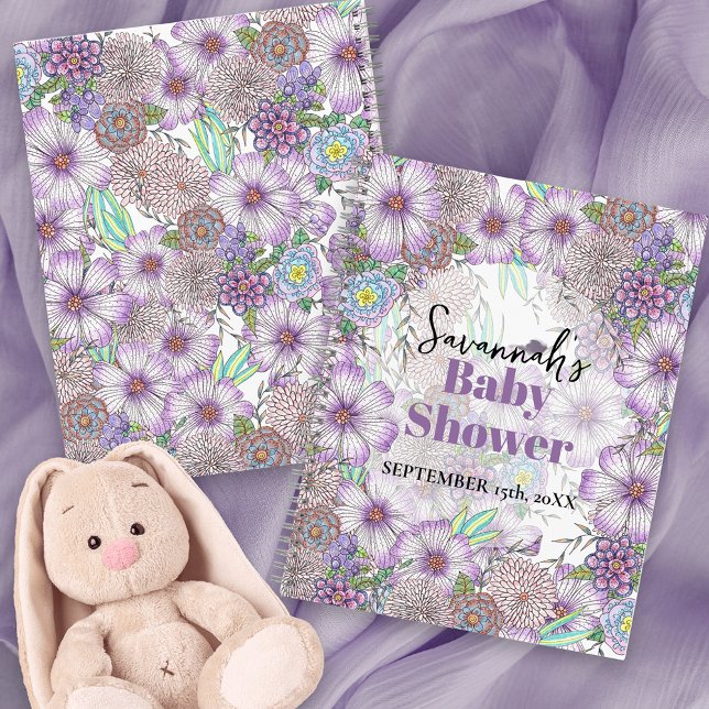 Elegant Purple Garden Flowers Baby in Bloom  Notebook (Creator Uploaded)