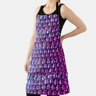 Elegant purple gemstones diamonds apron