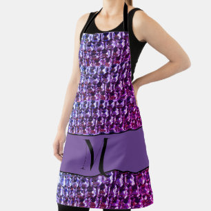 Elegant purple gemstones diamonds apron