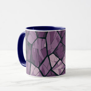 Elegant Purple Geometric Stained Glass Design Mug