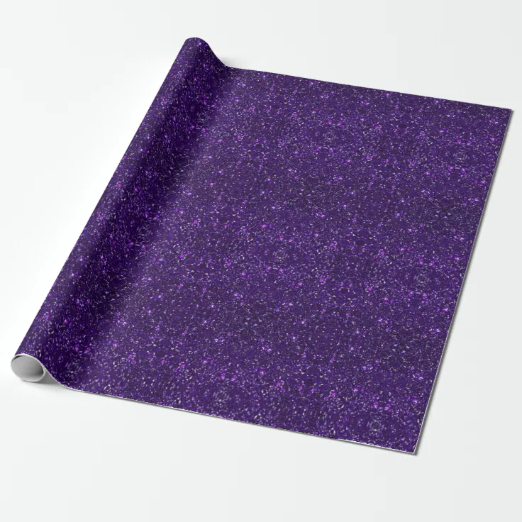 Dark Midnight Indigo Blue Glitter Wrapping Paper