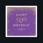 Elegant Purple Glitter 50th Birthday Party  Napkins<br><div class="desc">Elegant Purple Glitter 50th Birthday Party</div>