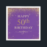Elegant Purple Glitter 50th Birthday Party  Napkins<br><div class="desc">Elegant Purple Glitter 50th Birthday Party</div>