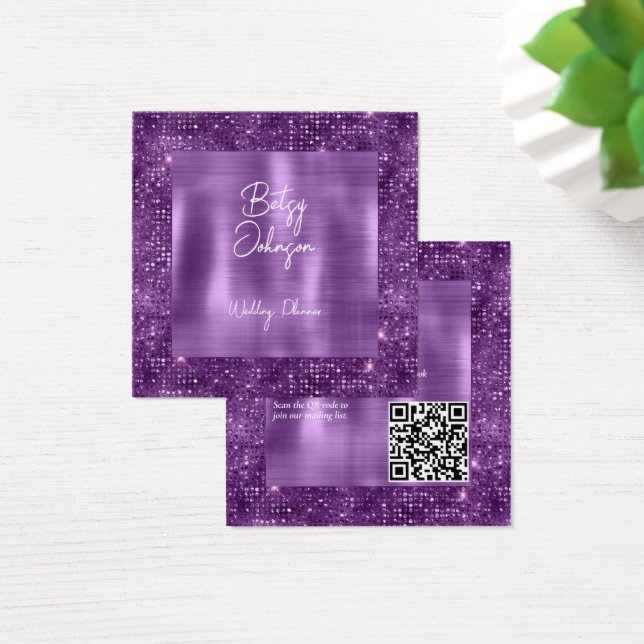 Elegant Purple Glitter and Purple Brushed Metal (Desk)