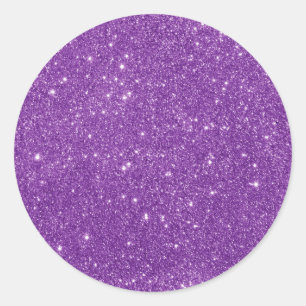 Elegant Purple Glitter Classic Round Sticker