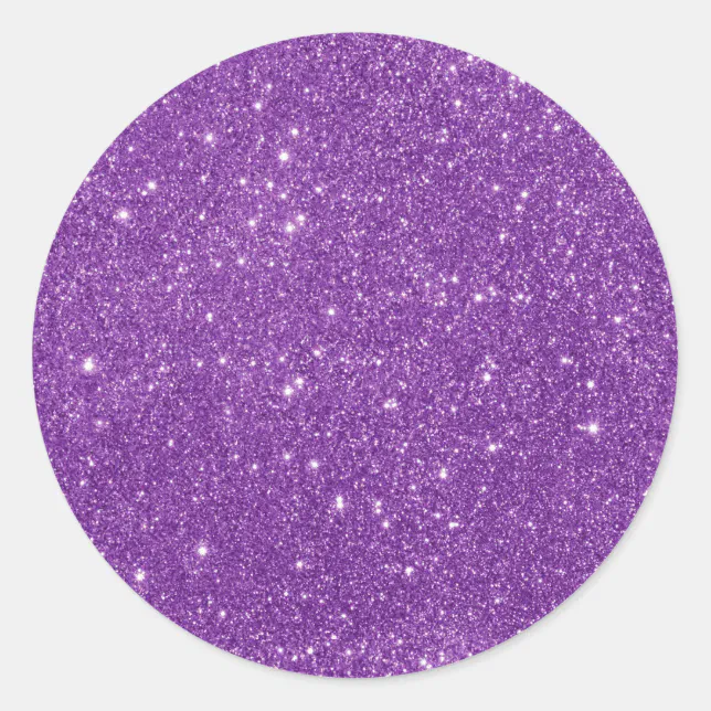 Elegant Purple Glitter Classic Round Sticker Zazzle 6744