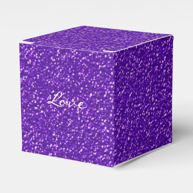 Elegant Purple Glitter Look Texture Favor Boxes (Front Side)