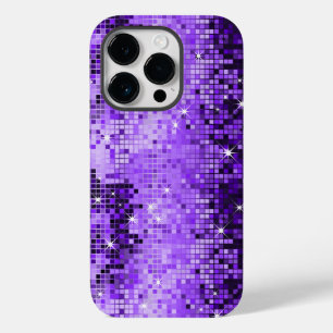 Elegant Purple Glitter Metallic Sequence Case-Mate iPhone 14 Pro Case