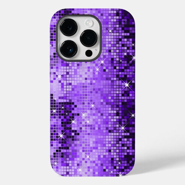 Elegant Purple Glitter Metallic Sequence Case-Mate iPhone Case (Back)