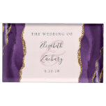 Elegant Purple Gold Agate Blush Pink Place Card Holder