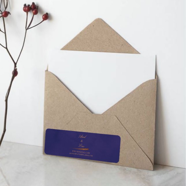 Elegant Purple & Gold Agate Wedding Return Address Label (Creator Uploaded)