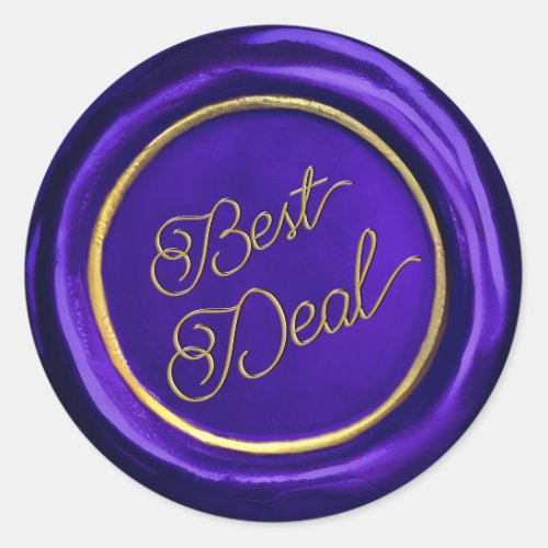  Elegant Purple  Gold Best Deal Wax Seal Stickers