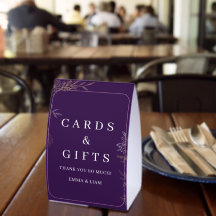 Elegant Purple Gold Floral Cards & Gifts Folding 