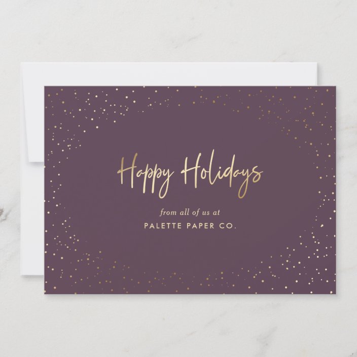 Elegant Purple Gold Foil Hand Lettered Business