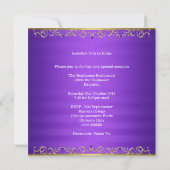 Elegant Purple & Gold Jewel Birthday Event Invitation (Back)