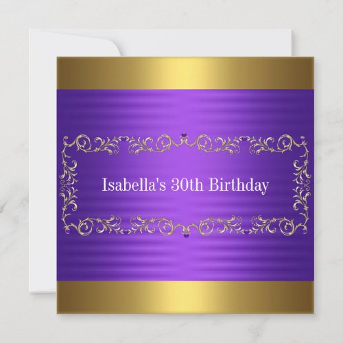 Elegant Purple  Gold Jewel Birthday Event Invitation