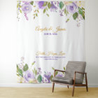 Elegant Purple Gold Watercolor Floral Wedding