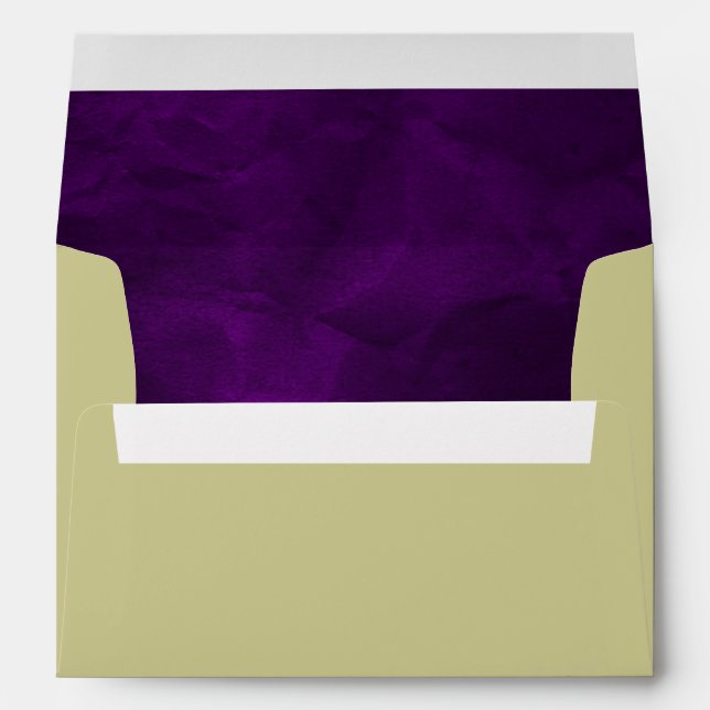 Elegant Purple Gold Wedding Envelope (Back (Bottom))