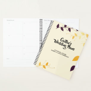 Elegant Purple Golden Leaves Wedding planner