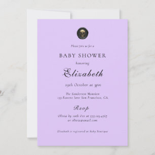 Elegant Purple Gothic Baby Shower Invitation