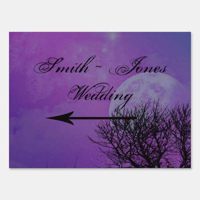 Elegant Purple Gothic Night Posh Direction Sign (Back)
