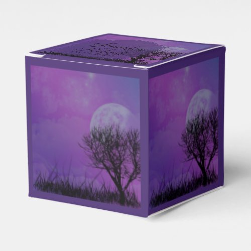 Elegant Purple Gothic Night Posh Wedding Favor Box