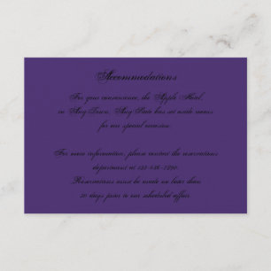 Elegant Purple Gothic Night Posh Wedding Insert