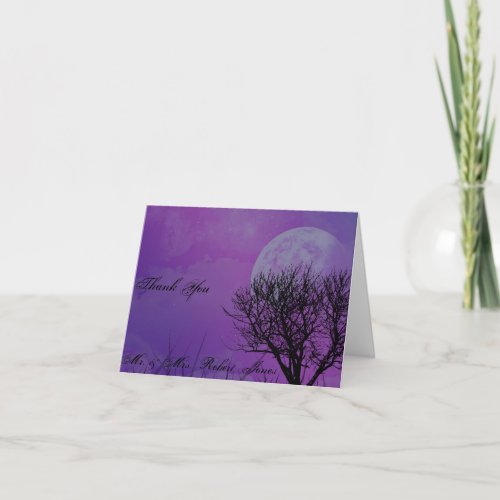 Elegant Purple Gothic Night Posh Wedding Thank You