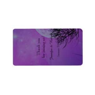 Elegant Purple Gothic Night Wedding Lip Balm Label