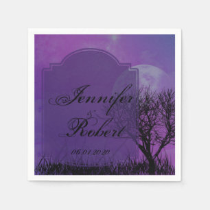 Elegant Purple Gothic Posh Wedding Napkin