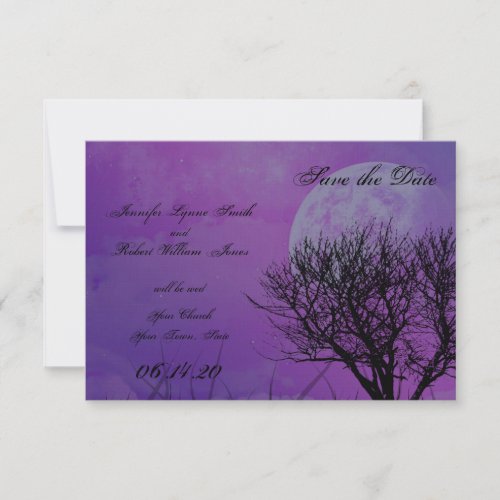 Elegant Purple Gothic Posh Wedding Save the Date