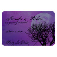 Elegant Purple Gothic Posh Wedding Save the Date Magnet