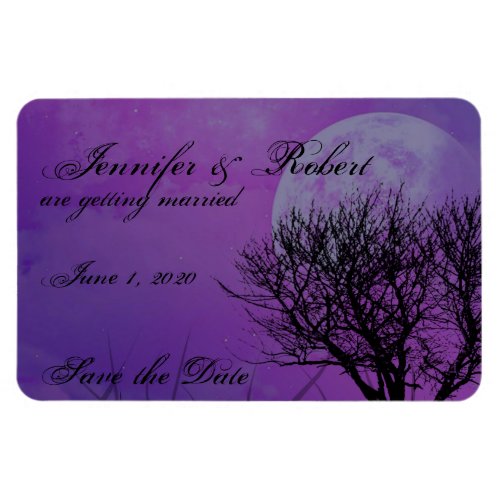 Elegant Purple Gothic Posh Wedding Save the Date Magnet