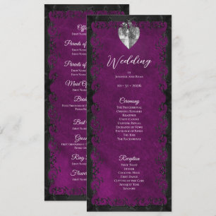 Elegant purple Gothic Wedding Program