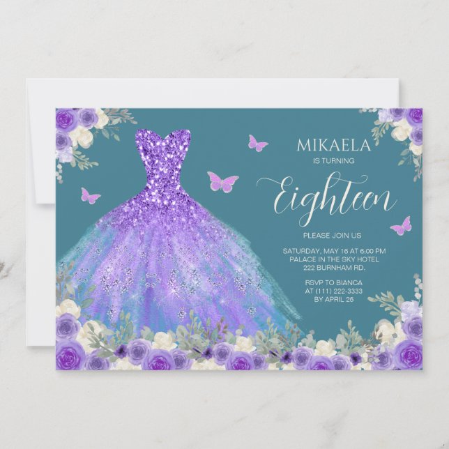 purple dress for 18th birthday Glamorous Purple A-line Multi-layered Tulle Prom Dress,18th Birthday D Simplepromdress