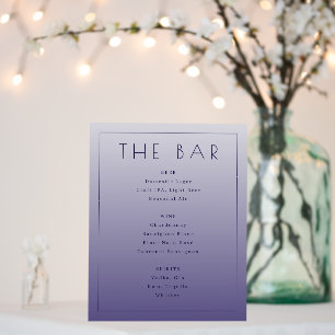 Elegant Purple Gradient Bar Menu Foam Board